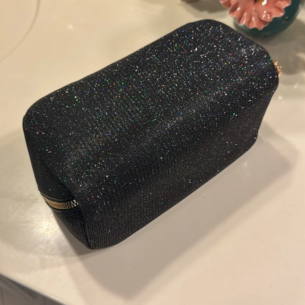 NWOT Make Up bag black sparkle - Picture 2 of 8